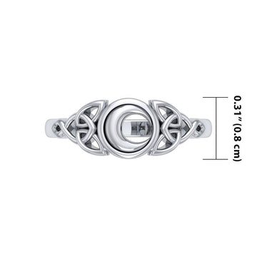 Celtic Crescent Moon Silver Ring TR1746 - Jewelry